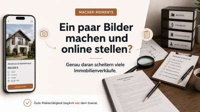 Ein paar Bilder machen und online stellen? Genau daran scheitern viele Immobilienverkäufe.